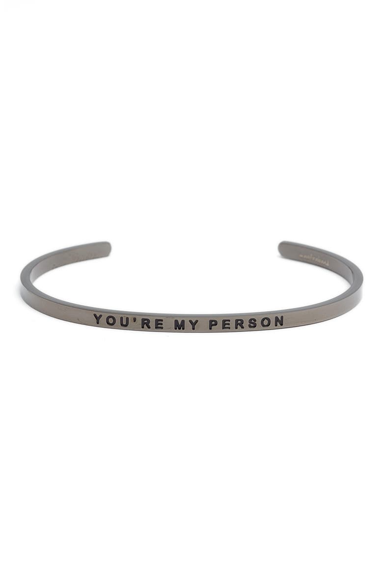 MantraBand You're My Person Cuff, Main, color, MOON GRAY