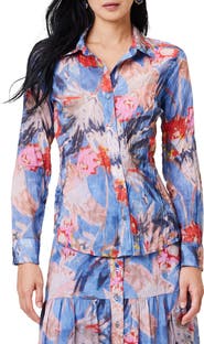 NIC+ZOE Dreamscape Crinkle Button-Up Shirt