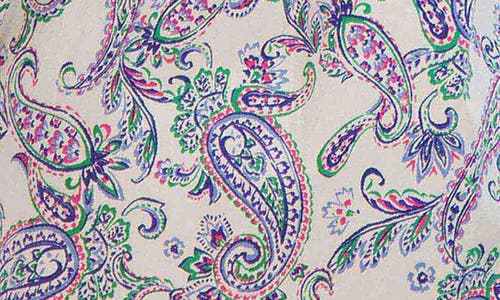Foxcroft Paisley Print Cotton Blouse In White Multi Paisley