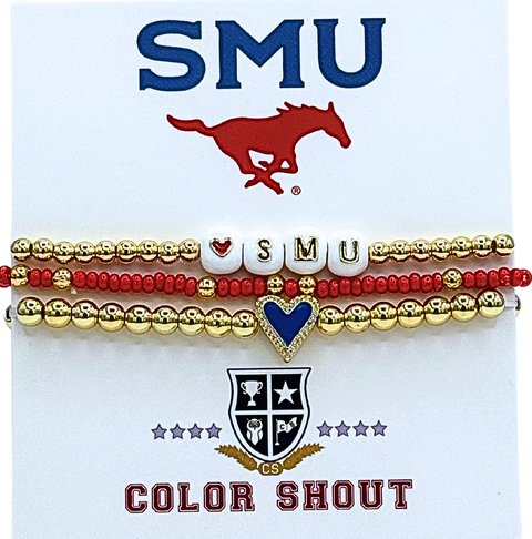 SMU Love My College Bracelet Stack