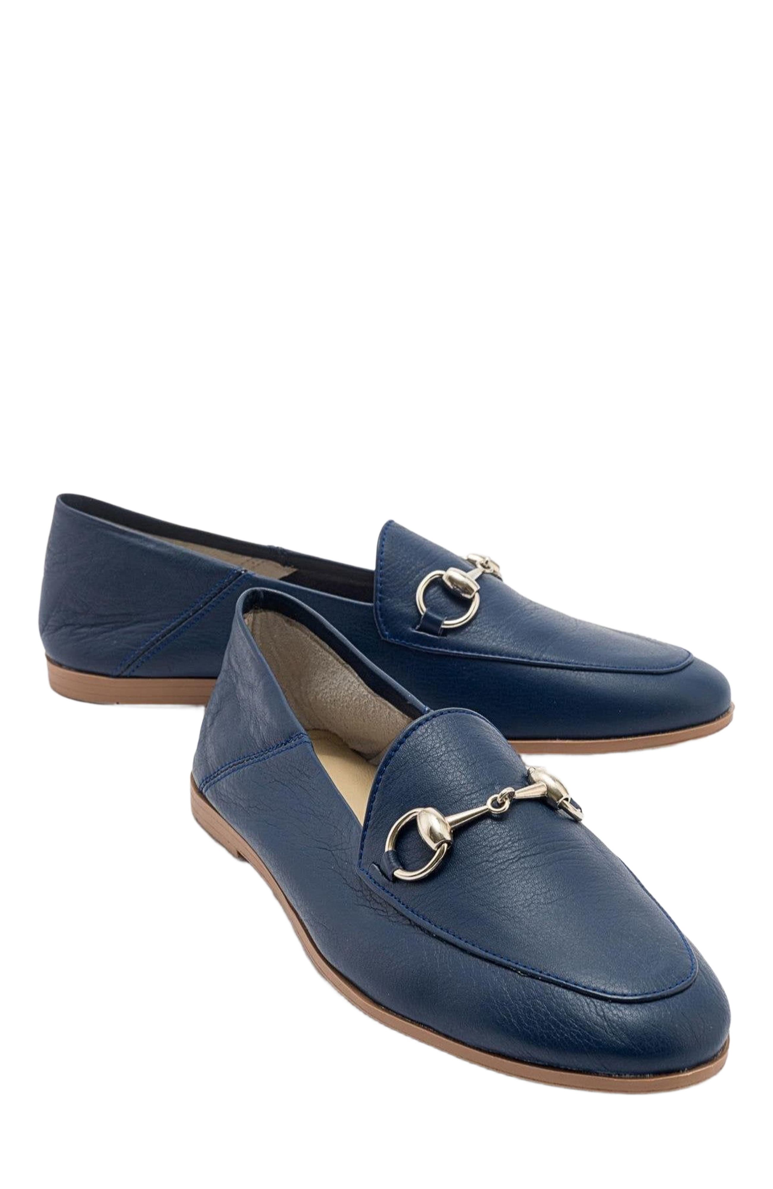 Forever & Always Shoes Penny Leather Horsebit Loafers, Alternate, color, Navy Blue Leather