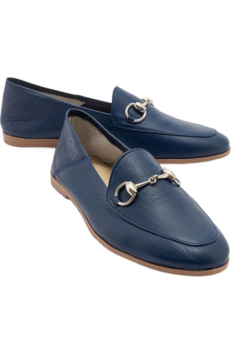 Forever & Always Shoes Penny Leather Horsebit Loafers, Alternate, color, Navy Blue Leather
