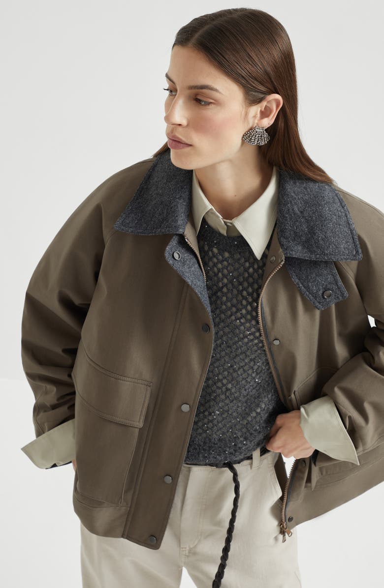 Brunello Cucinelli Jacket with monili, Alternate, color, Brown