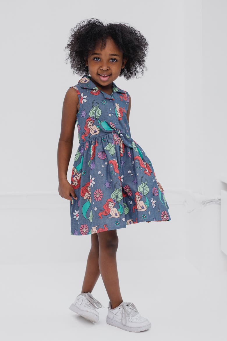 Princess Chambray Dress, Alternate, color, Ariel Medium Blue