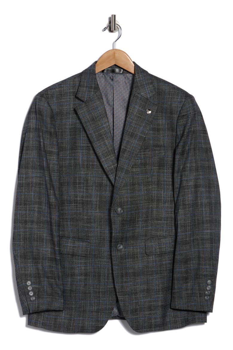 Slim Fit Two Button Blazer, Alternate, color, GREY