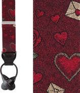 Trafalgar Amor Valentine's Note Silk Button End Suspenders