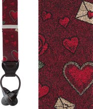 Trafalgar Amor Valentine's Note Silk Button End Suspenders