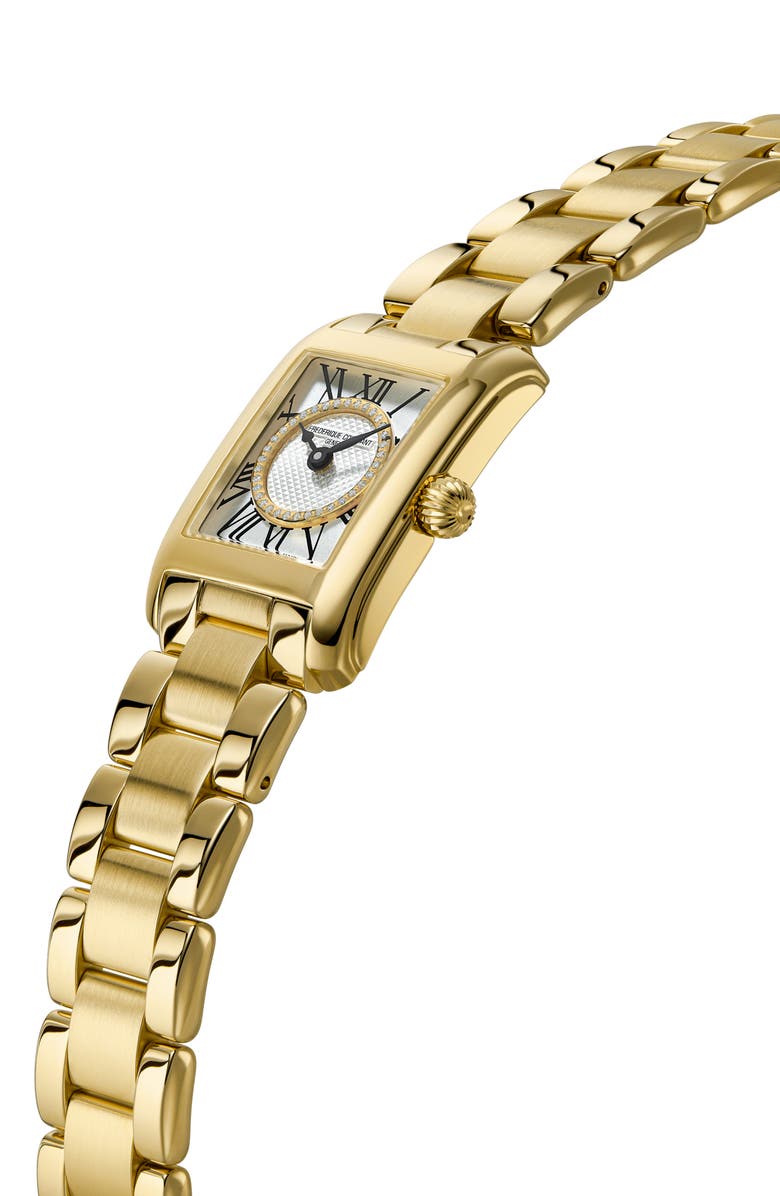 FREDERIQUE CONSTANT Carrée Diamond Dial Bracelet Watch, 23mm x 21mm, Alternate, color, Gold-Tone