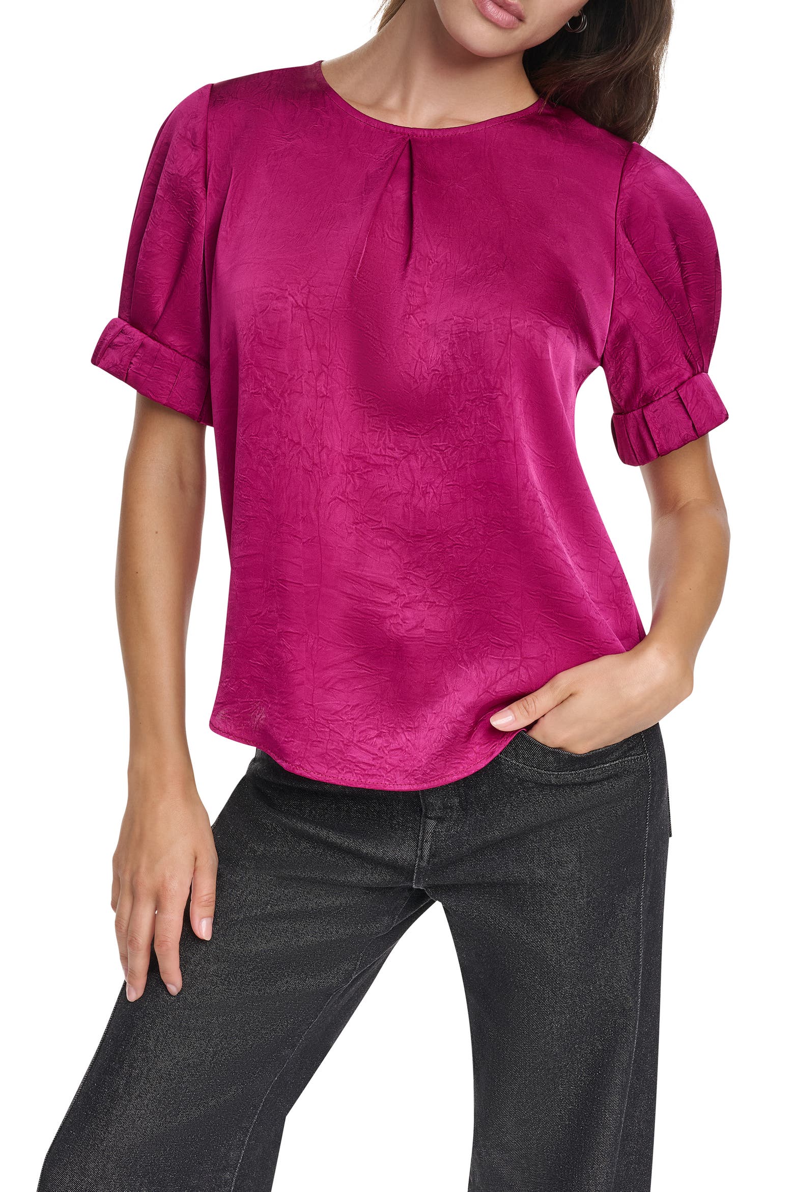 Bls Color Code DKNY Textured Satin Shirt (Women) | Nordstrom