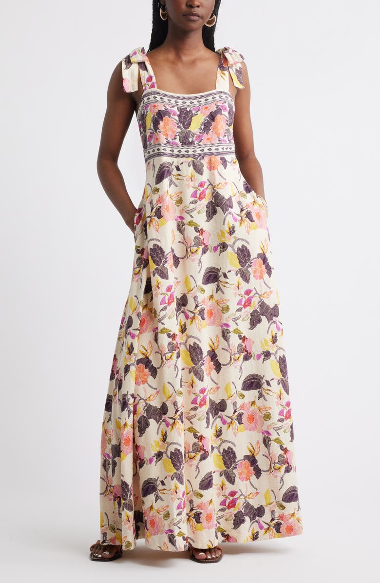 Treasure & Bond Linen Blend Maxi Sundress, Main, color, 