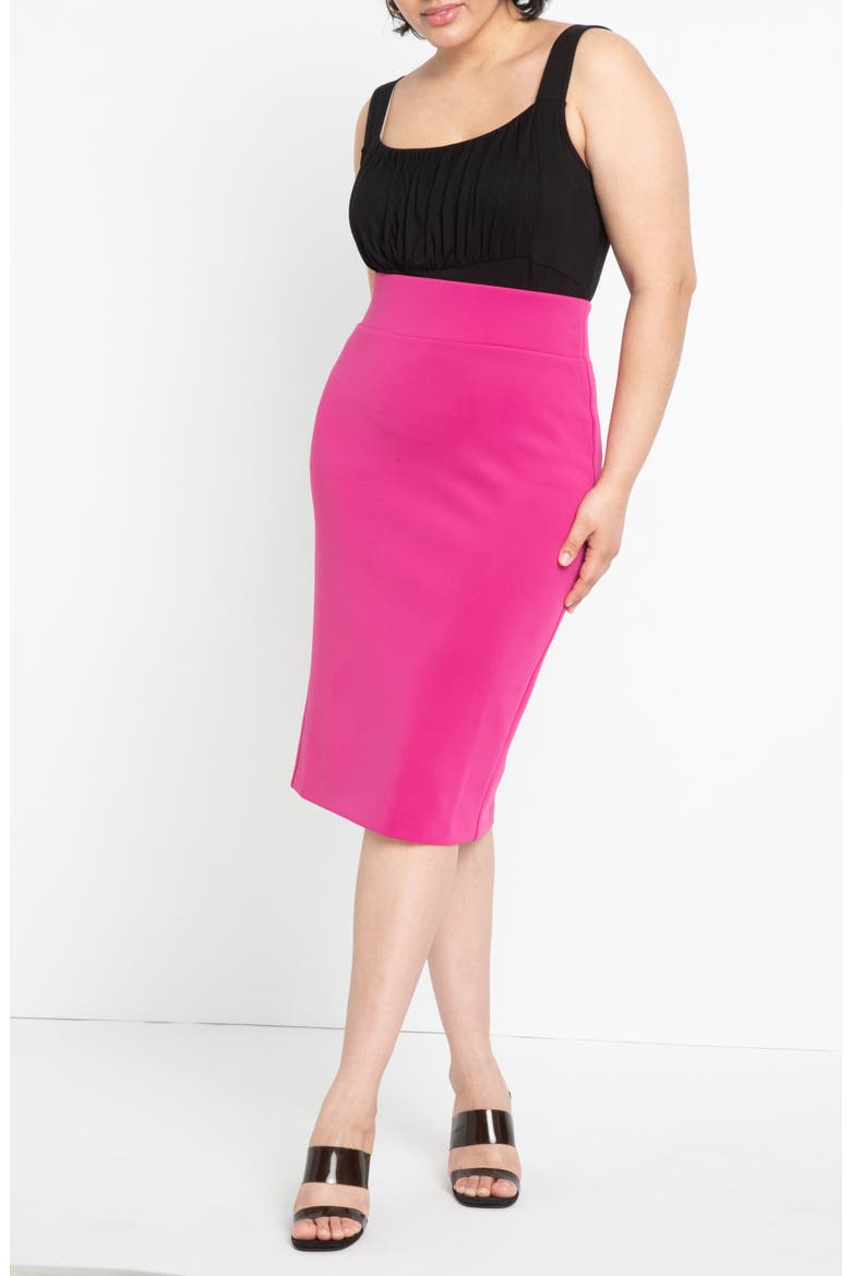 Neoprene Pencil Skirt, Alternate, color, FESTIVAL FUCHSIA