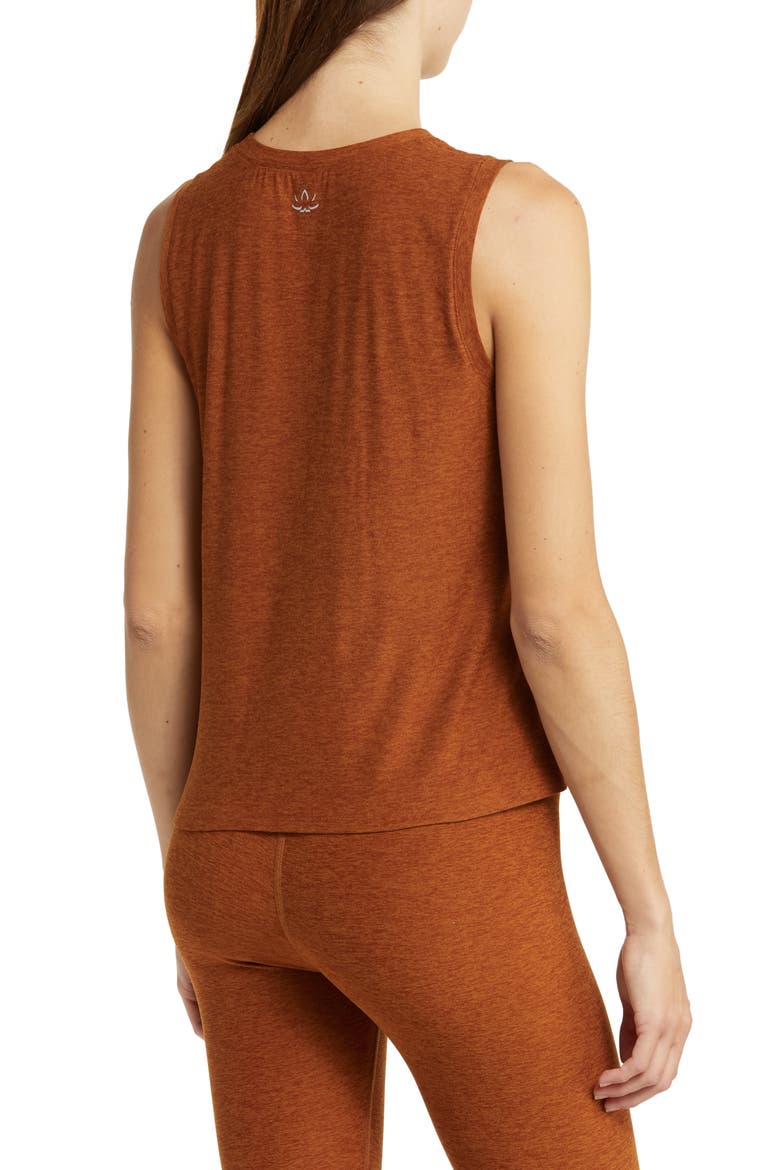 Front Twist Muscle Tank, Alternate, color, CINNAMON HEATHER