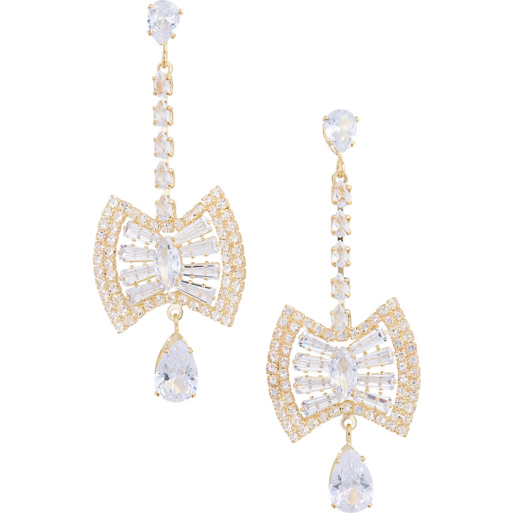 Tasha Crystal Bow Drop Earrings
