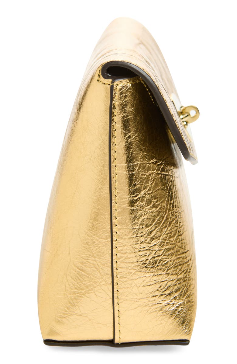 Mulberry Darley Crinkled Metallic Leather Cosmetic Pouch, Alternate, color, Somerset Gold