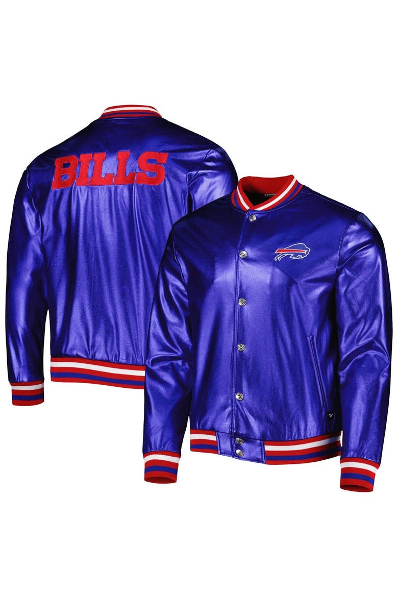 Men's The Wild Collective Royal Buffalo Bills Metallic Bomber Full-Snap Jacket, Main, color, Royal