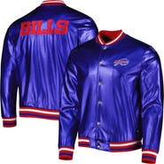 THE WILD COLLECTIVE Men's The Wild Collective Royal Buffalo Bills Metallic Bomber Full-Snap Jacket