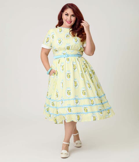 Plus Size Boatneck Ricrac Swing Dress