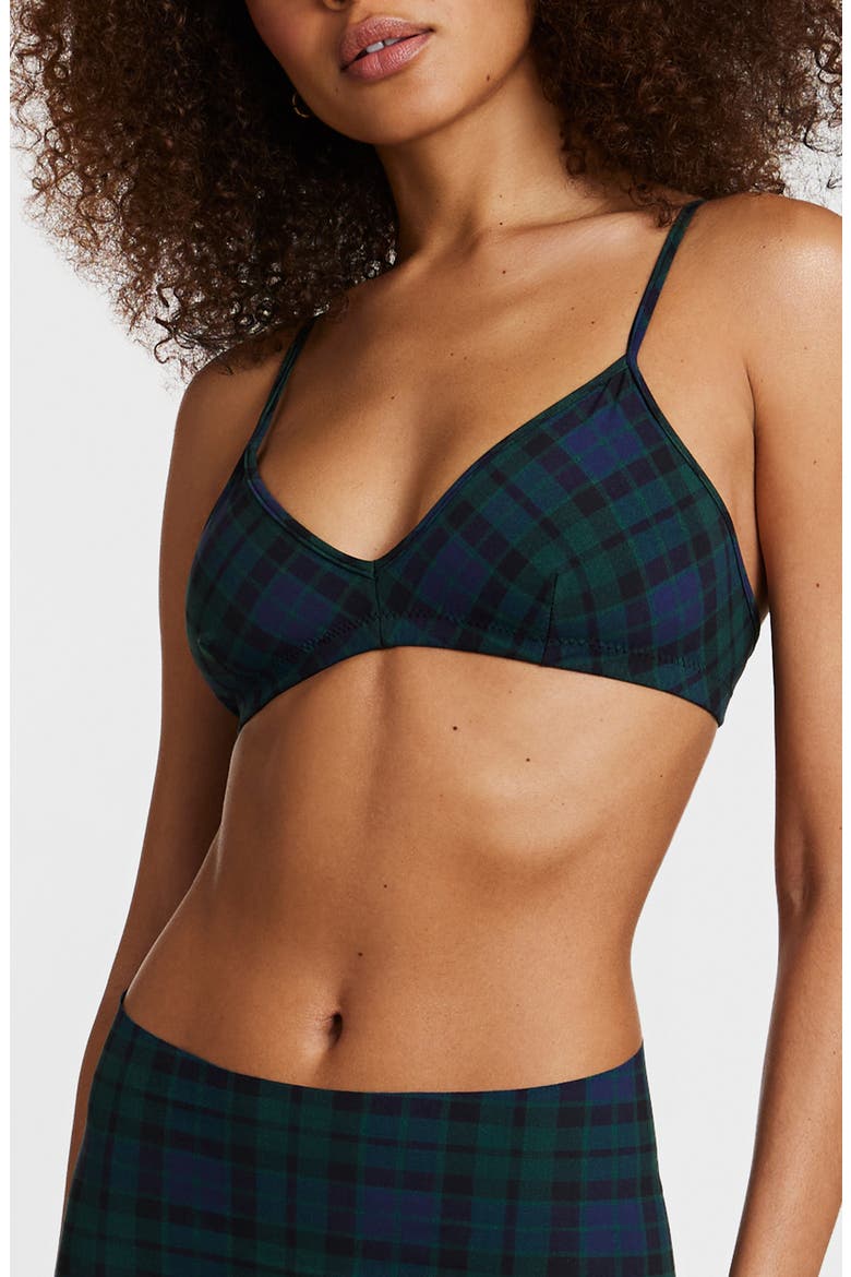 Classic Print Bralette, Main, color, TARTAN PLAID