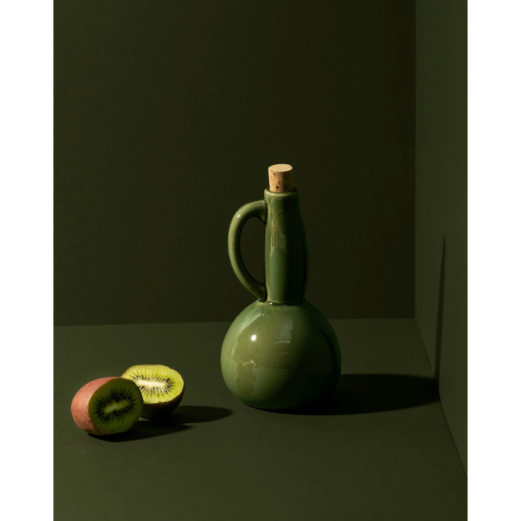 Gharyan Stoneware Stoneware Olive Oil Dispenser | Dadasi 15 oz In Green