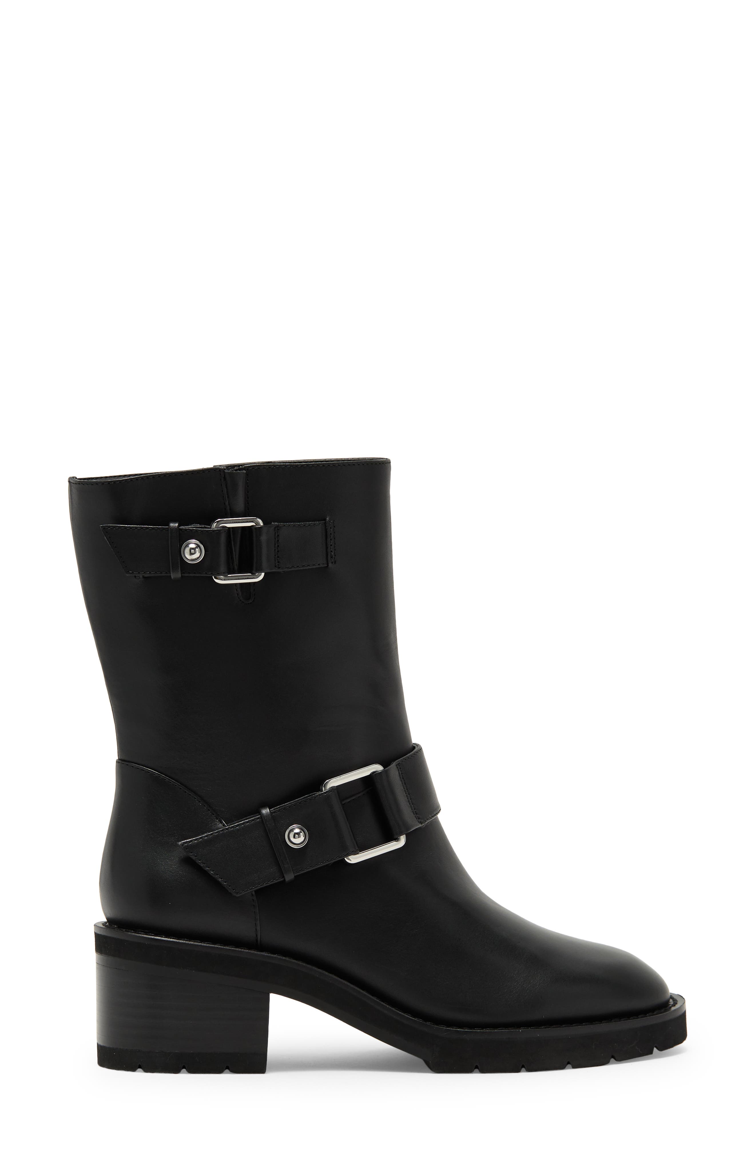 Stuart Weitzman Boulevard Moto Bootie, Alternate, color, Black