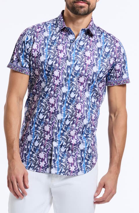 Zorin Short Sleeve Cotton Button-Up Shirt