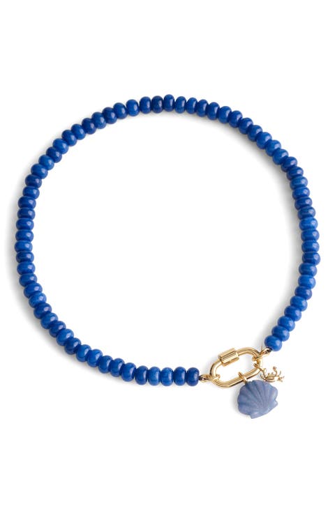 Semiprecious Bead Carabiner Charm Necklace