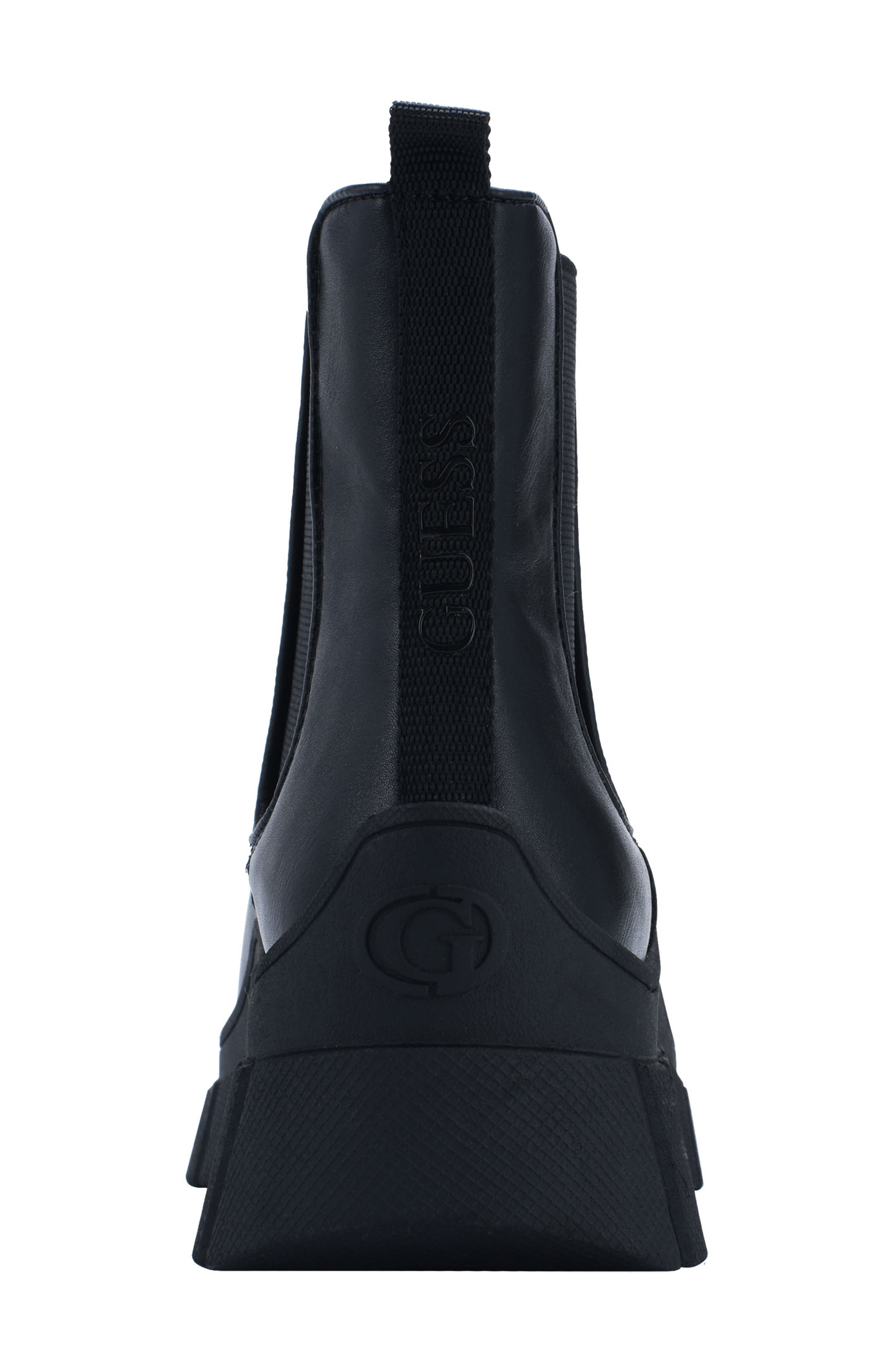 GUESS Hestia Chelsea Boot, Alternate, color, Black/ Black Faux Leather