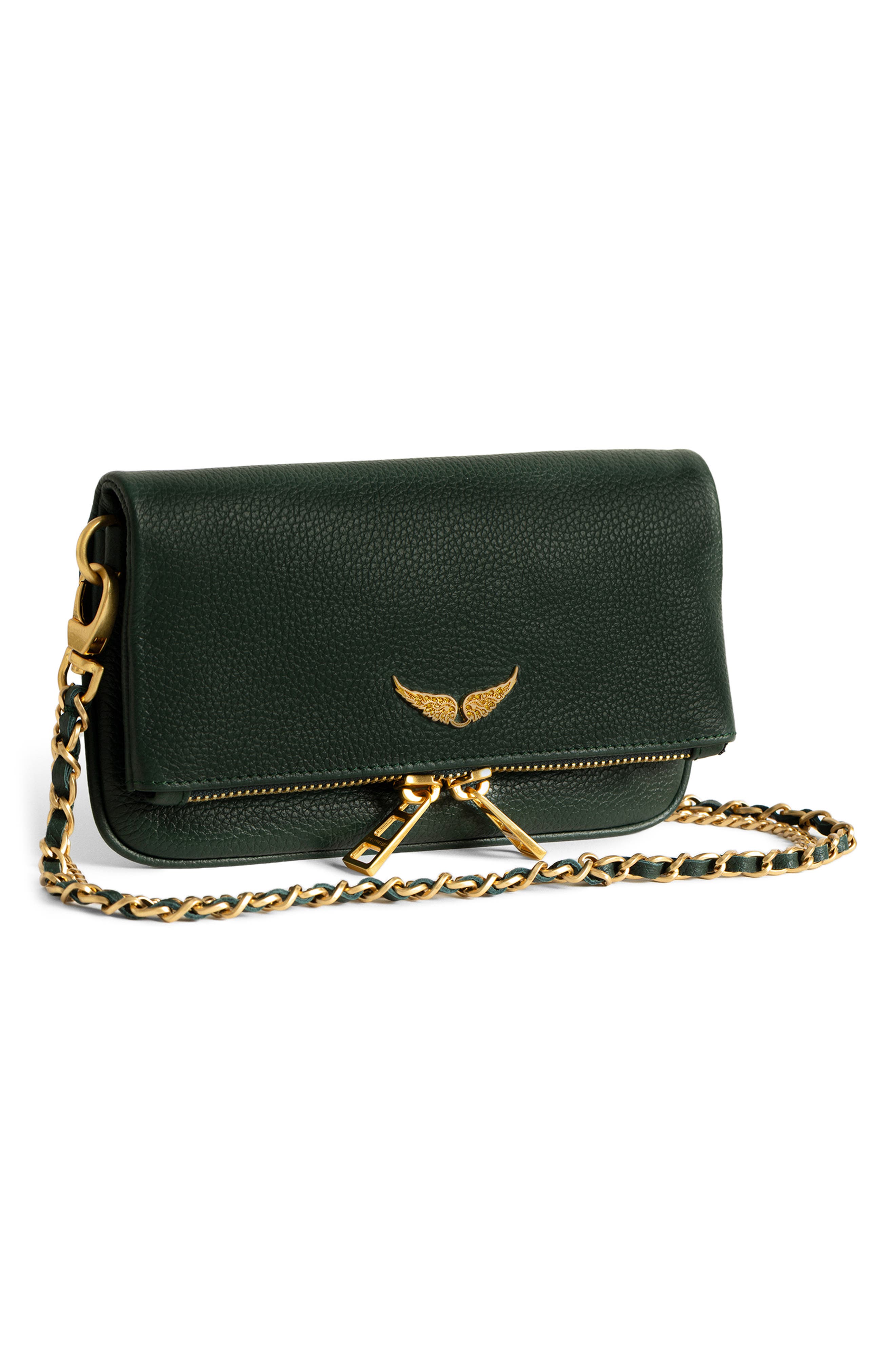 Rock Nano Leather Crossbody Bag, Alternate, color, EMERALD