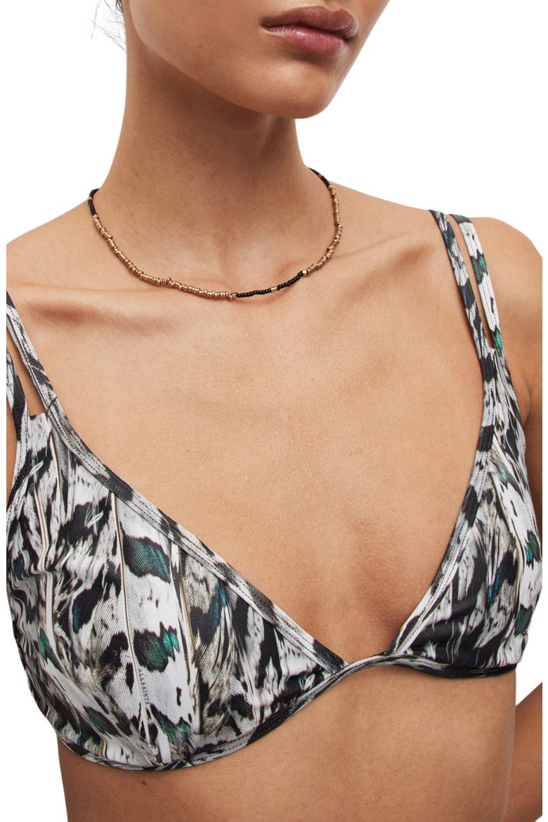 Heidi Ines Triangle Bikini Top, Alternate, color, WHITE MONO