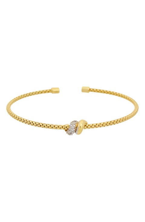 Mesh Diamond Knot Cuff Bangle