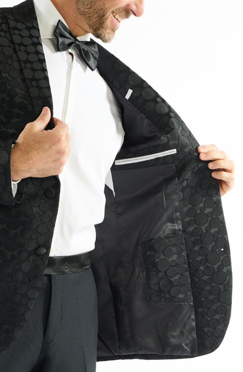 SAVILE ROW CO Dotted Jacquard Evening Jacket, Alternate, color, Black