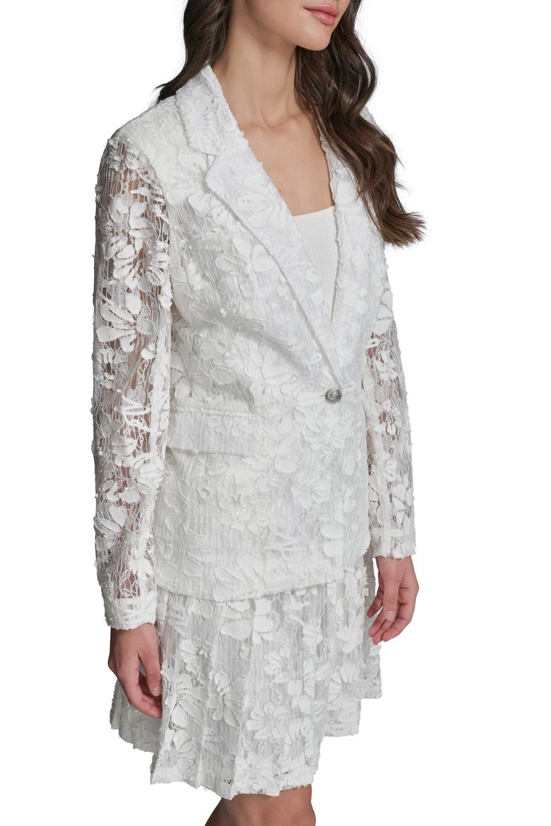 All Over Lace Blazer, Alternate, color, SOFT WHITE