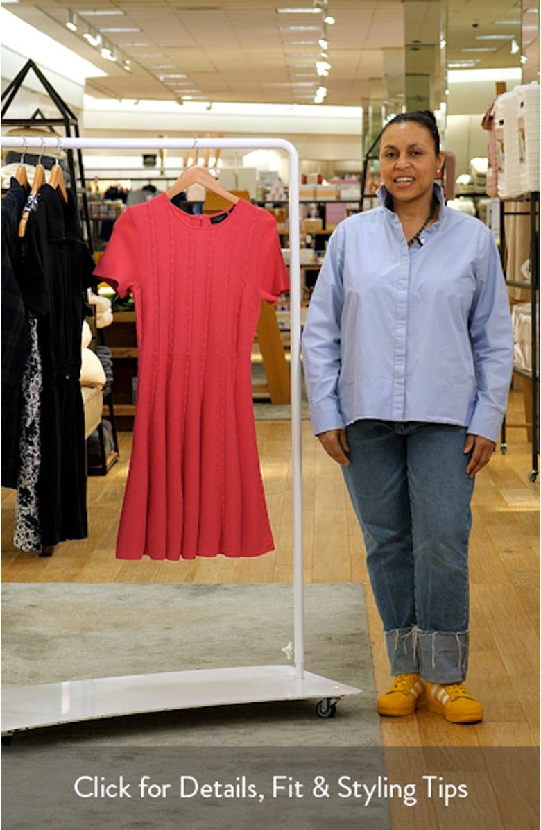 Ella Ribbon Stitch Fit & Flare Dress, sales video thumbnail