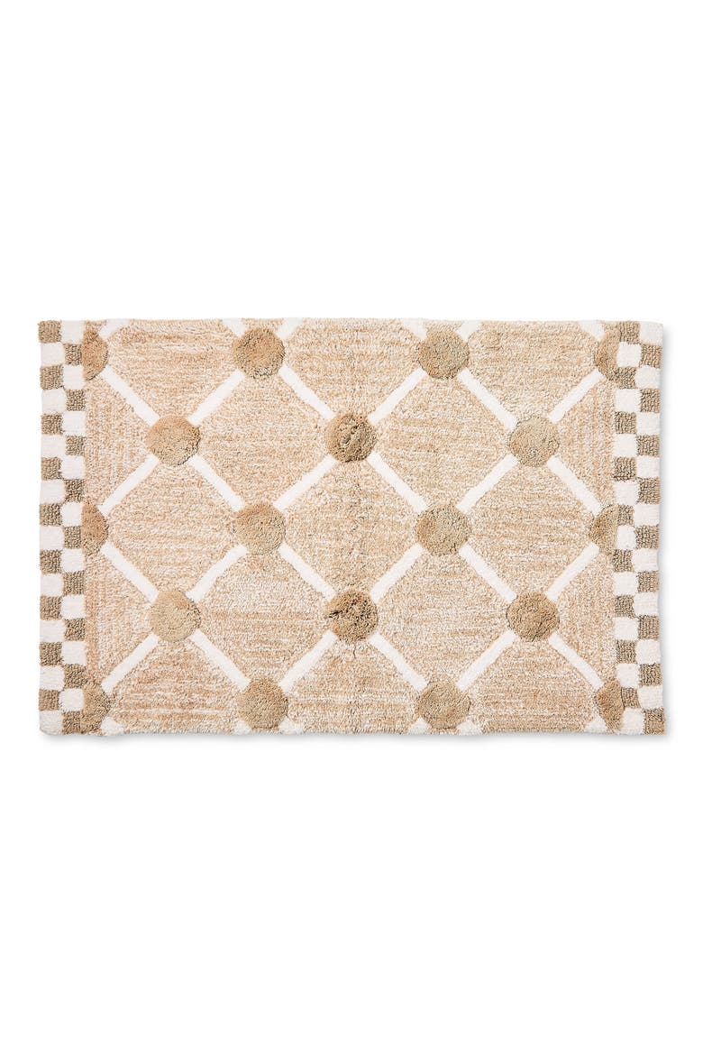 Lattice Dot Bath Rug, Main, color, TAUPE