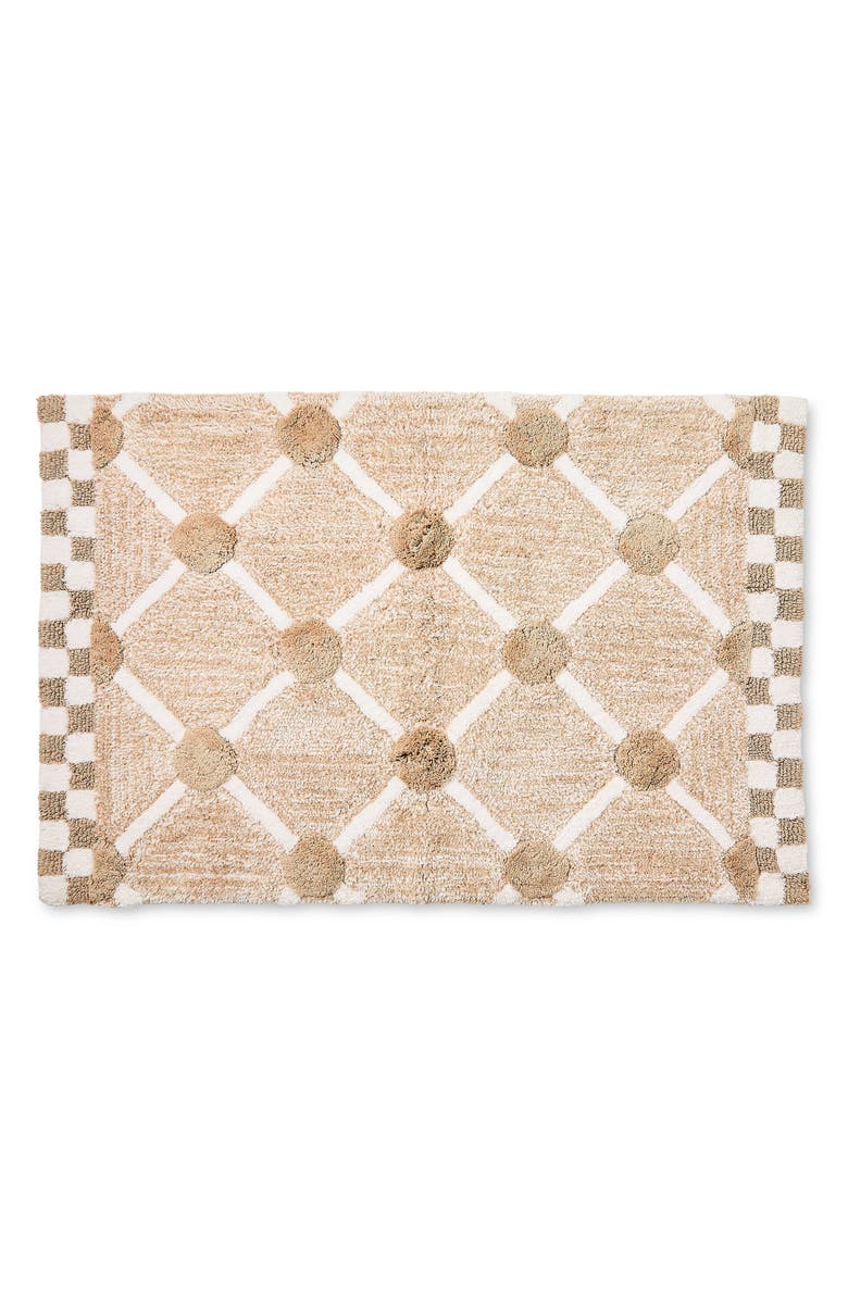 MACKENZIE CHILDS Lattice Dot Bath Rug, Main, color, Taupe