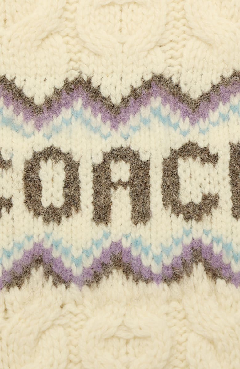 COACH Fair Isle Wool Blend Scarf, Alternate, color, Chalk Multi