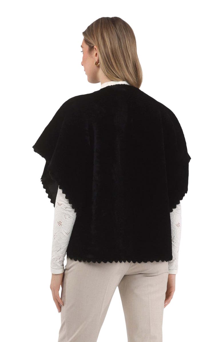 GORSKI Reversible Collarless Genuine Shearling Jacket, Alternate, color, Black/Black