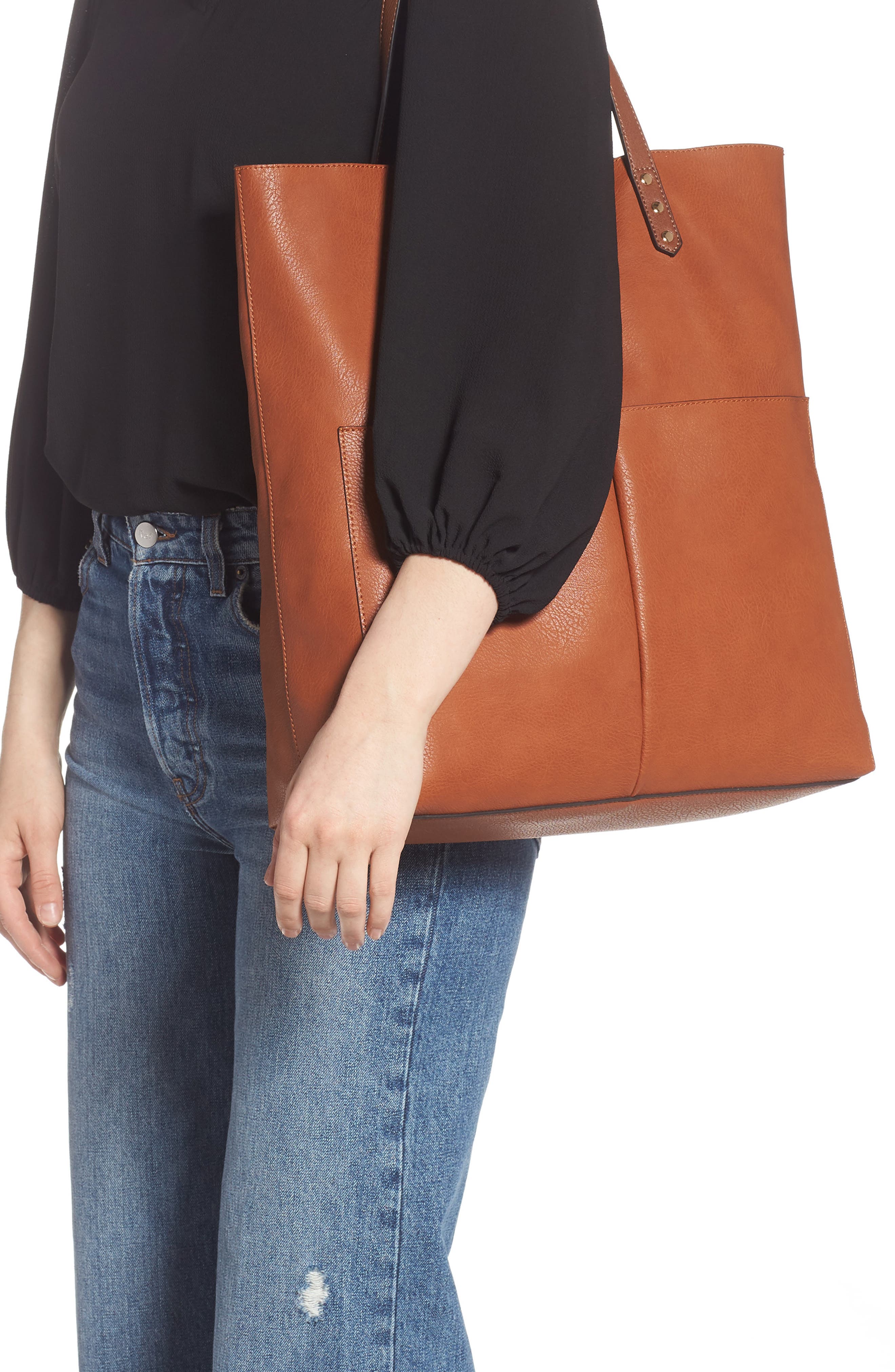 Sole Society Lucie Faux Leather Tote, Alternate, color, 