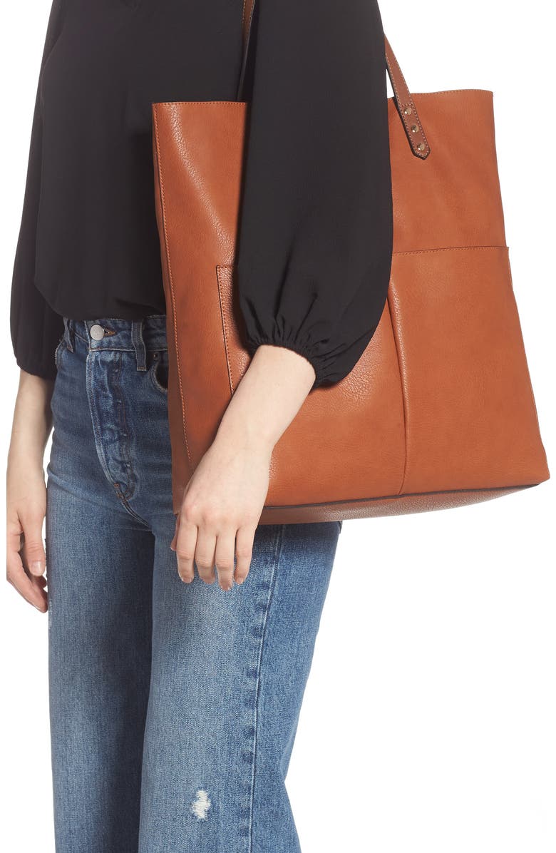 Sole Society Lucie Faux Leather Tote, Alternate, color,