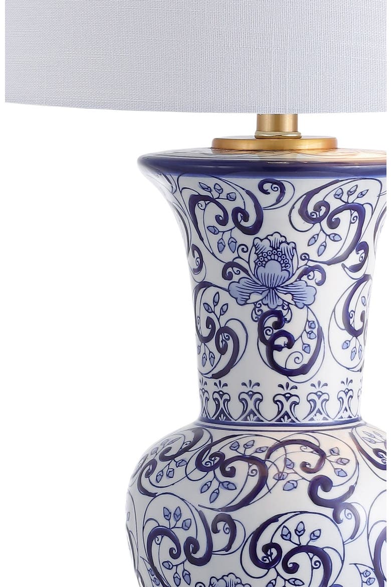 Leo 28.5" Chinoiserie LED Table Lamp, Blue/White, Alternate, color, Blue/White