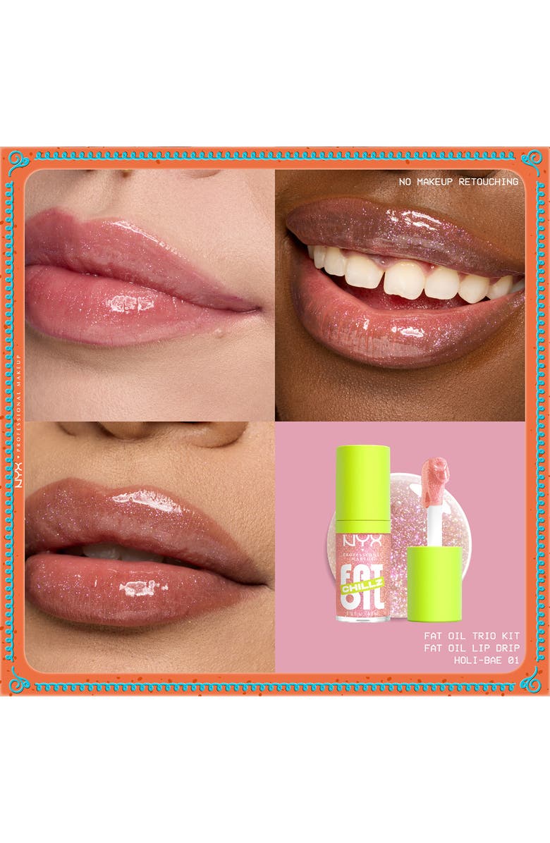 NYX PROFESSIONAL MAKEUP Fat Oil Lip Drip 3-Piece Lip Gloss Holiday Set, Alternate, color, Pink