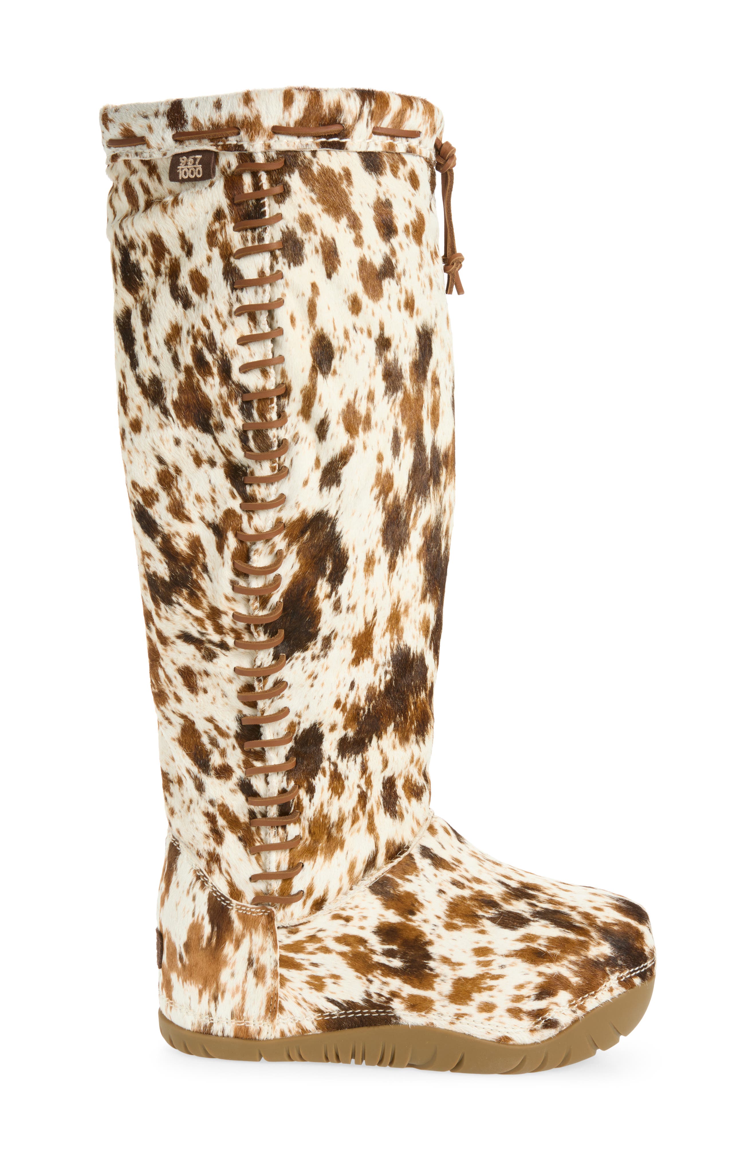 Bucked Tall Genuine Calf Hair Boot, Alternate, color, BROWN MULTI