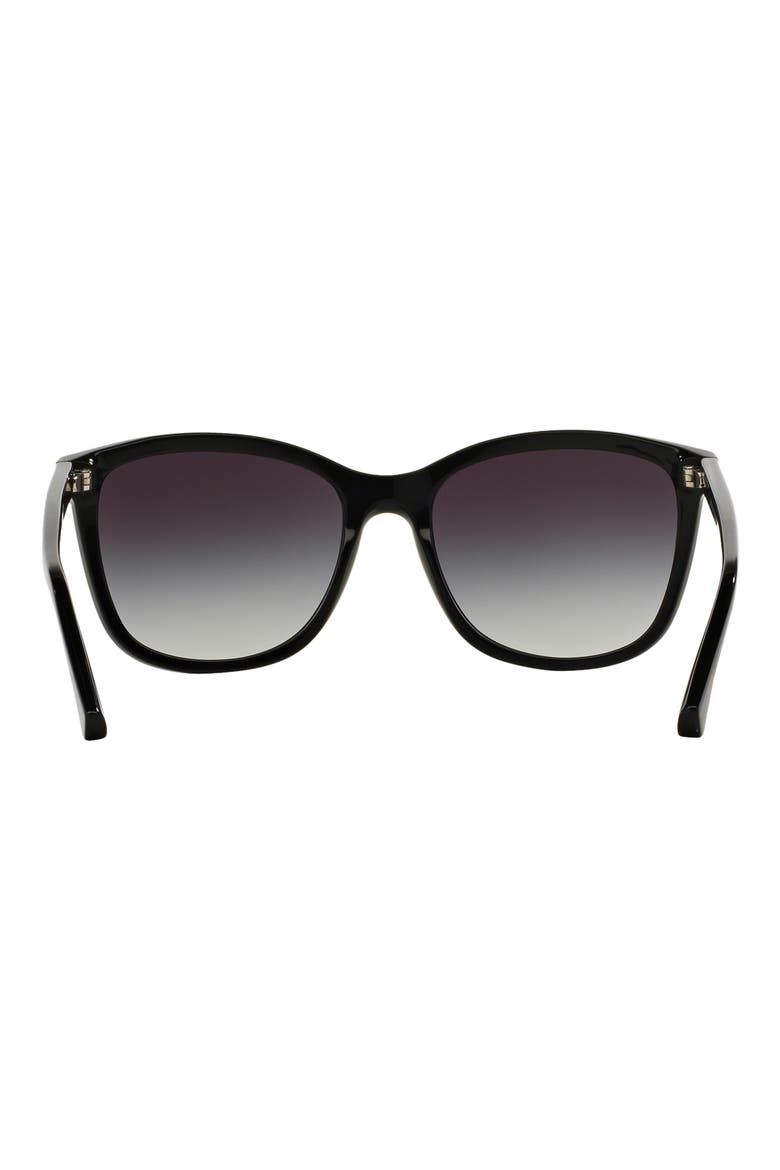 56mm Square Sunglasses, Alternate, color, SHINY BLACK / GRADIENT GREY