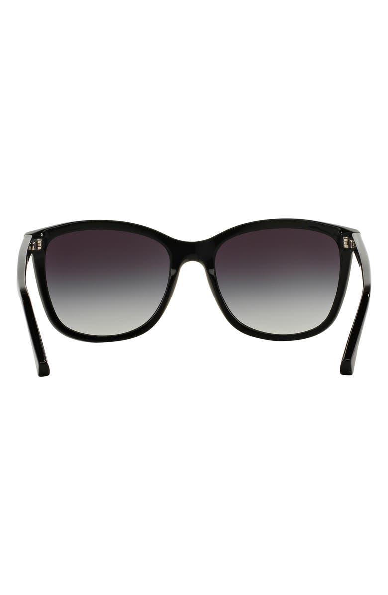 Emporio Armani 56mm Square Sunglasses, Alternate, color, Shiny Black / Gradient Grey