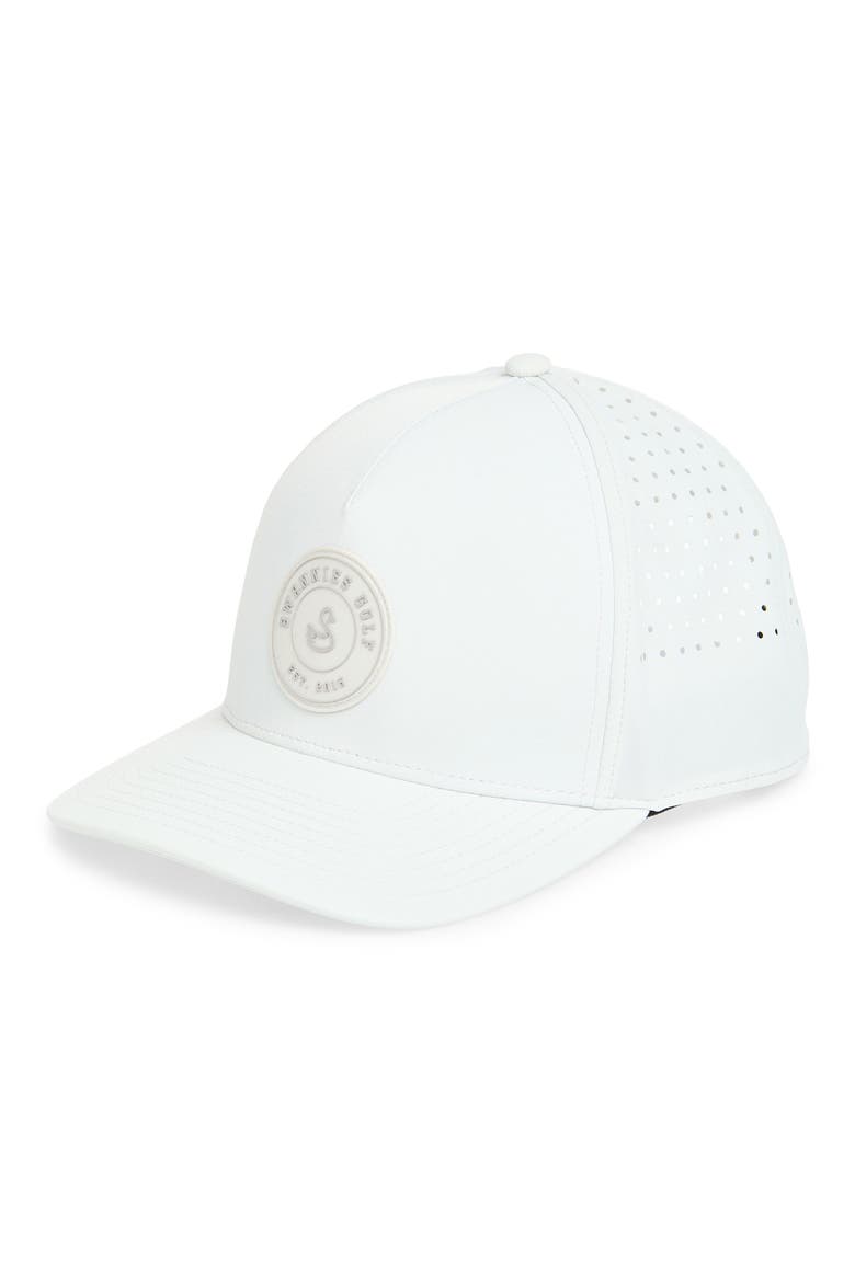 Wade Perforated Snapback Baseball Cap, Main, color, GRAY
