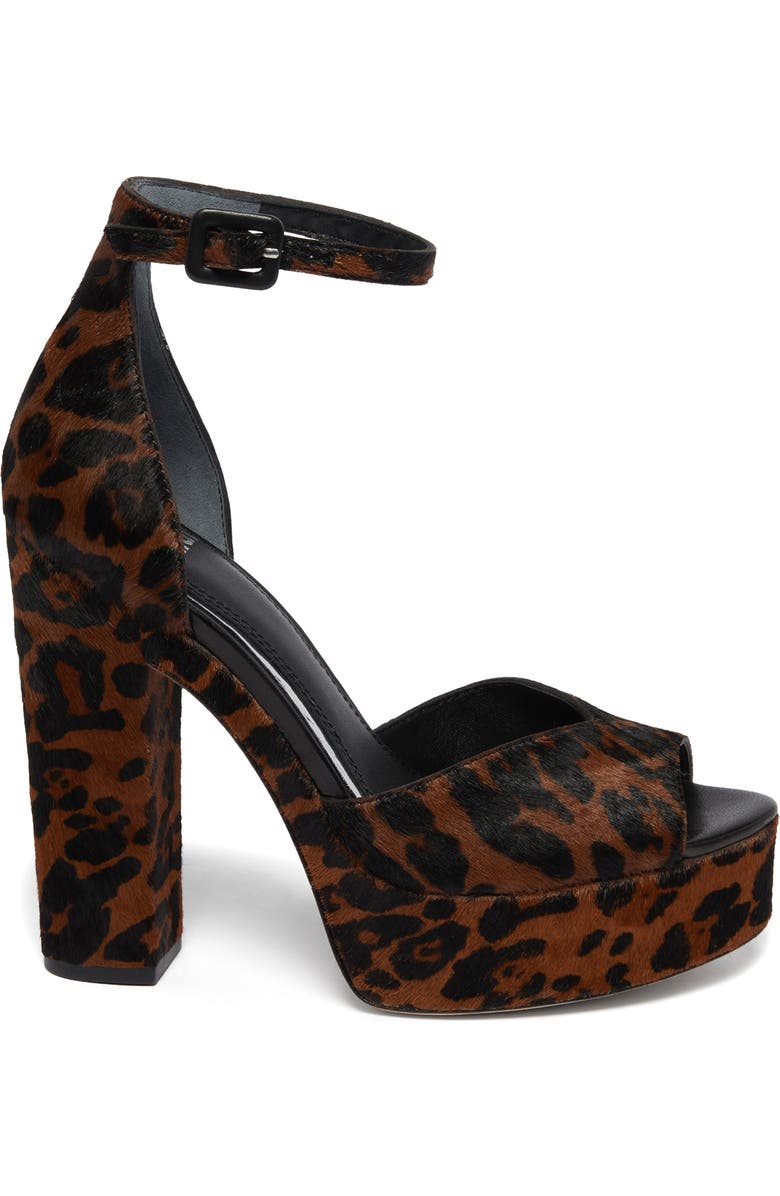 PAIGE Camryn Genuine Calf Hair Platform Ankle Strap Sandal, Alternate, color, Leopard