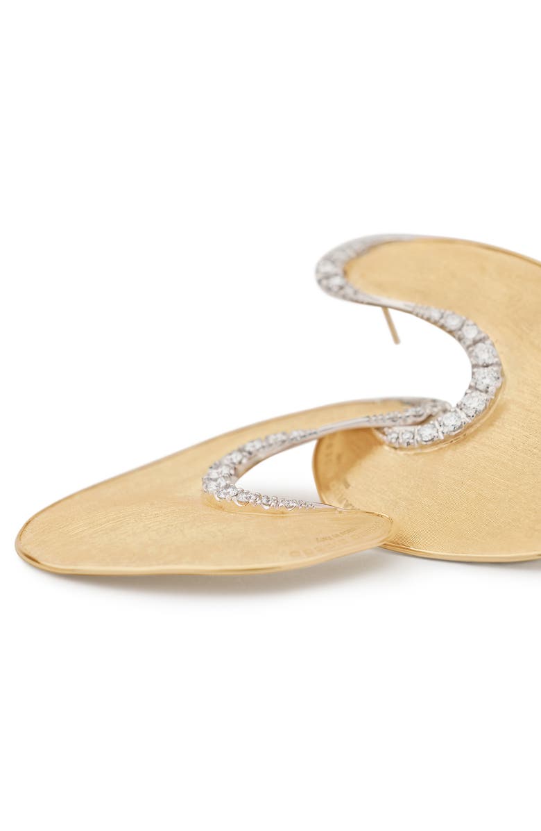 Marco Bicego Lunaria Diamond Hoop Earrings, Alternate, color, Yl/ Wh Gold