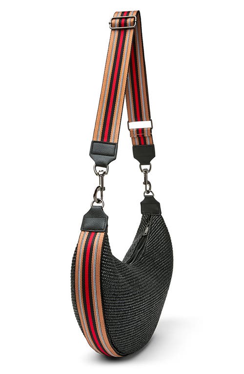 Think Royln Soho Sunset Shoulder Bag In Black Raffia