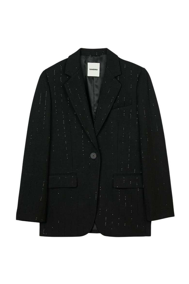 Sequinned suit jacket, Alternate, color, Black