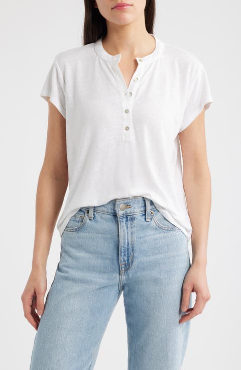 Placket Cap Sleeve Top